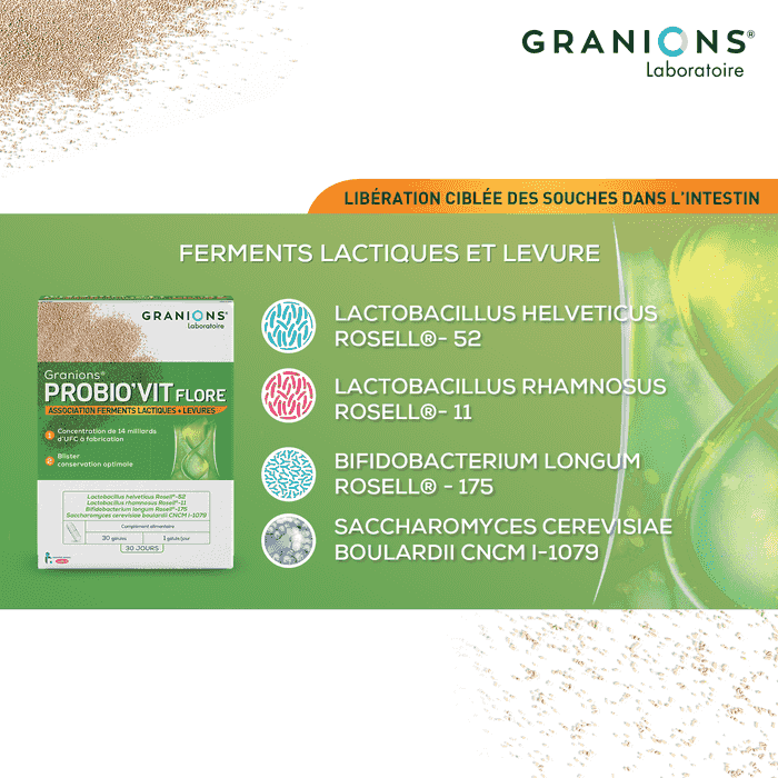 Granions Probio'vit Flore 30 gélules : renforcez vos défenses immunitaires à la source !