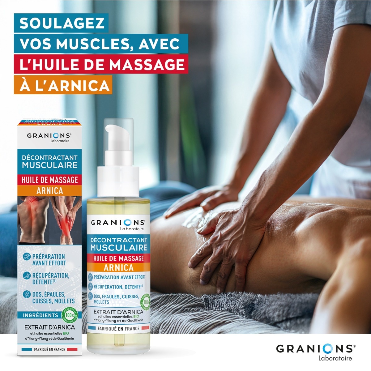 Le Décontractant Musculaire Huile de massage arnica