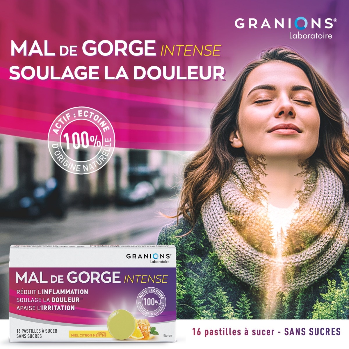 Pastille mal de gorge intense MIEL CITRON