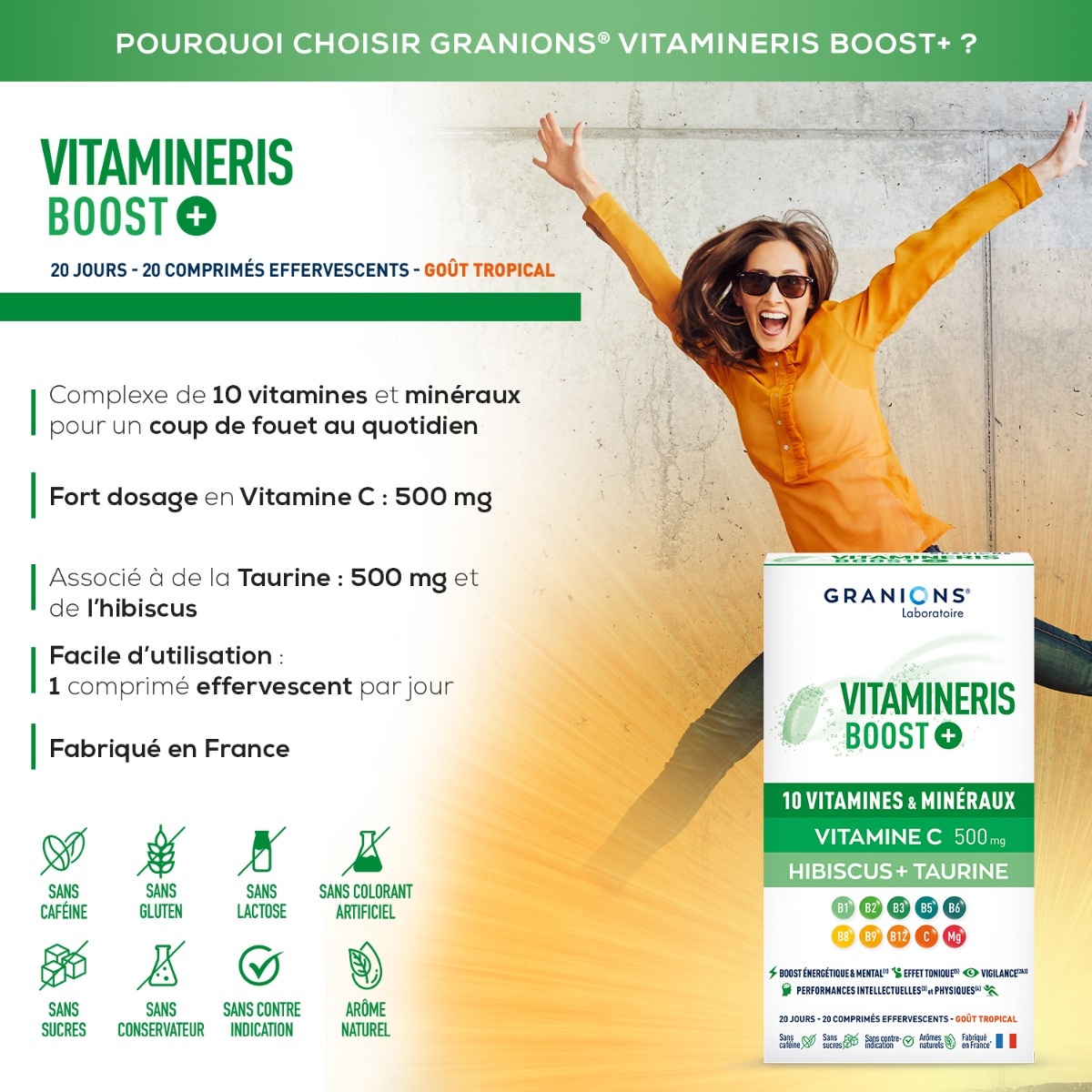Vitamineris Boost+, 1 comprimé effervescent par jour
