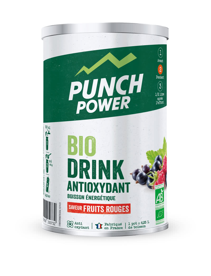 Punch Power Biodrink Antioxydant - Boisson énergétique qui lutte contre le stress oxydatif et les radicaux libres - Saveur Fruits Rouges