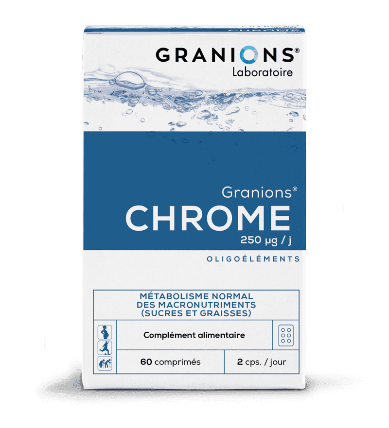 Granions de Chrome 250 µg / jour (60 comprimés) - Halte aux pulsions sucrées - Limite les envies de sucres