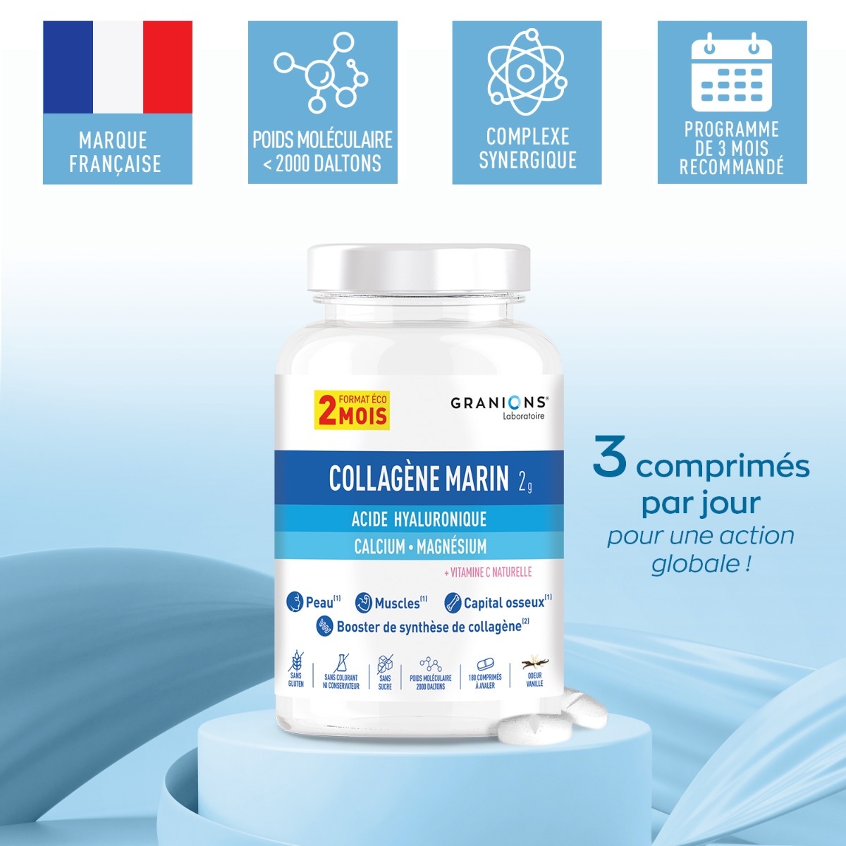 Granions Collagène Comprimés Vanille²