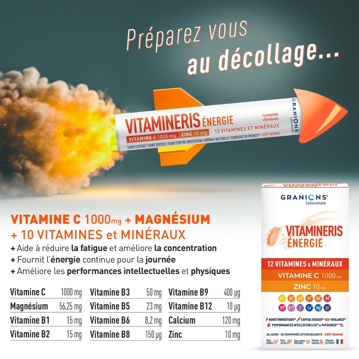 Vitamineris Énergie 1000mg - 28 comprimés 