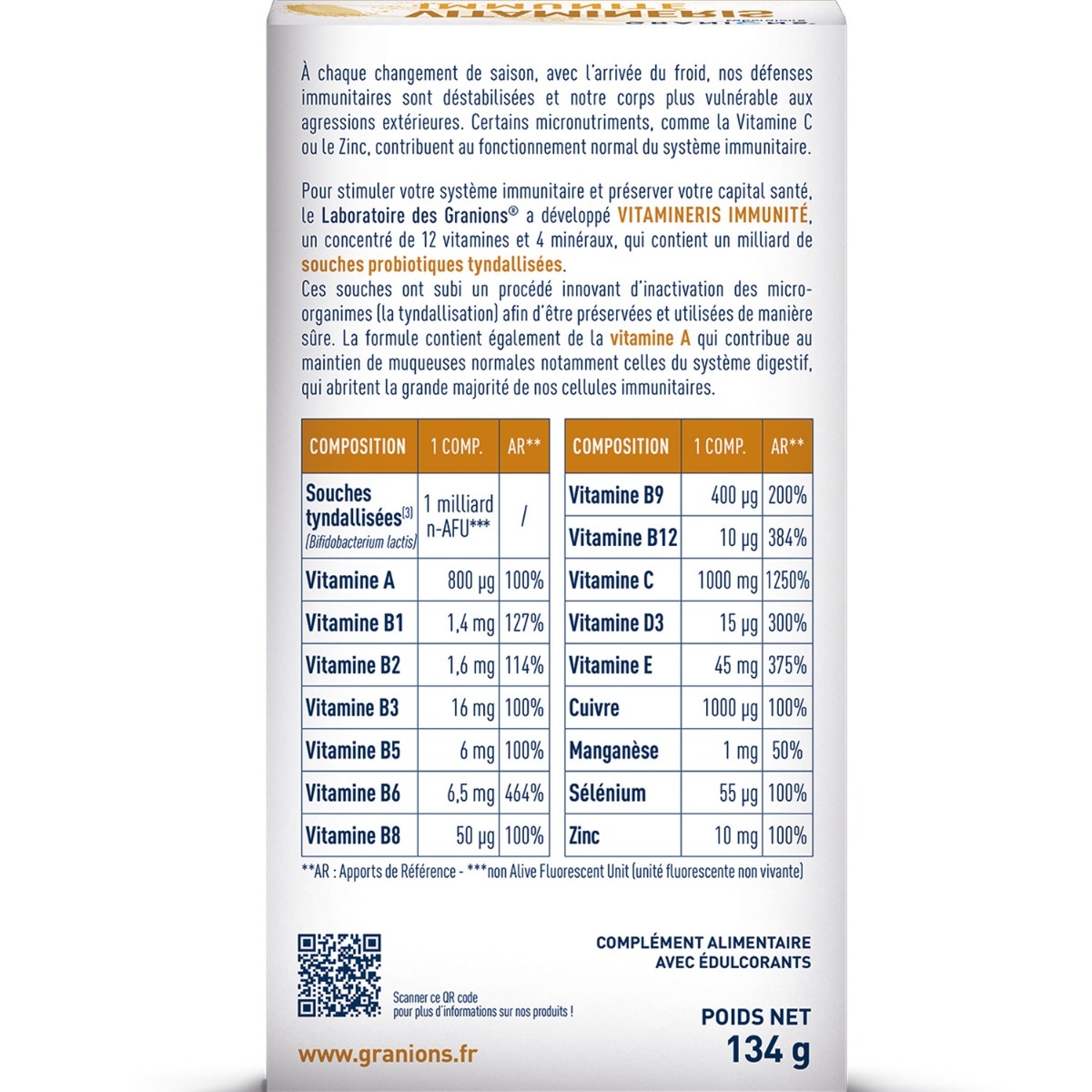 Vitamineris Immunité 1000mg - 28 comprimés 