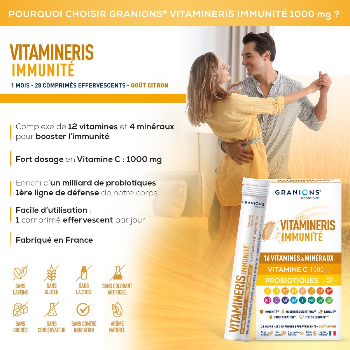 Vitamineris Immunité 1000mg - 28 comprimés 