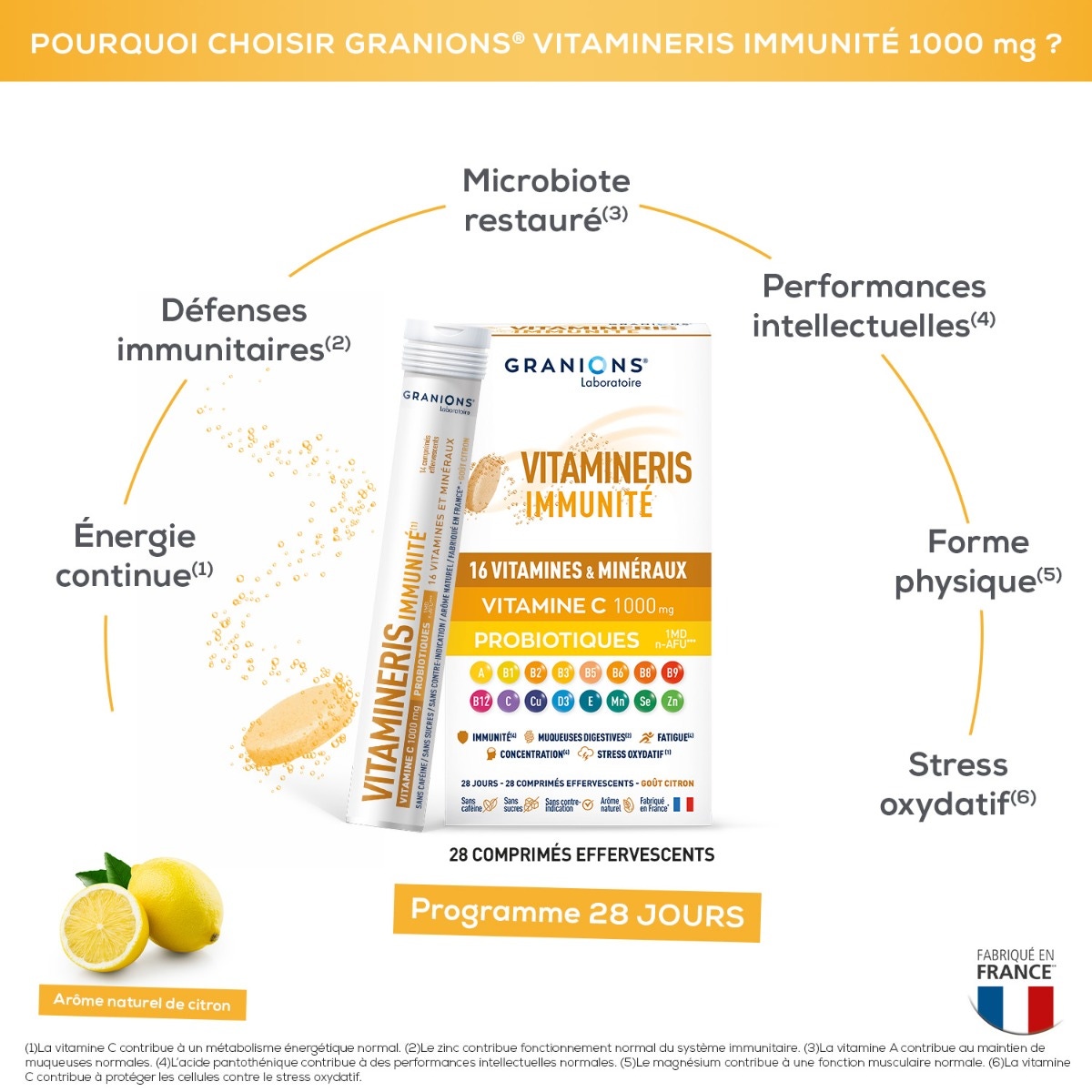 Vitamineris Immunité 1000mg - 28 comprimés 