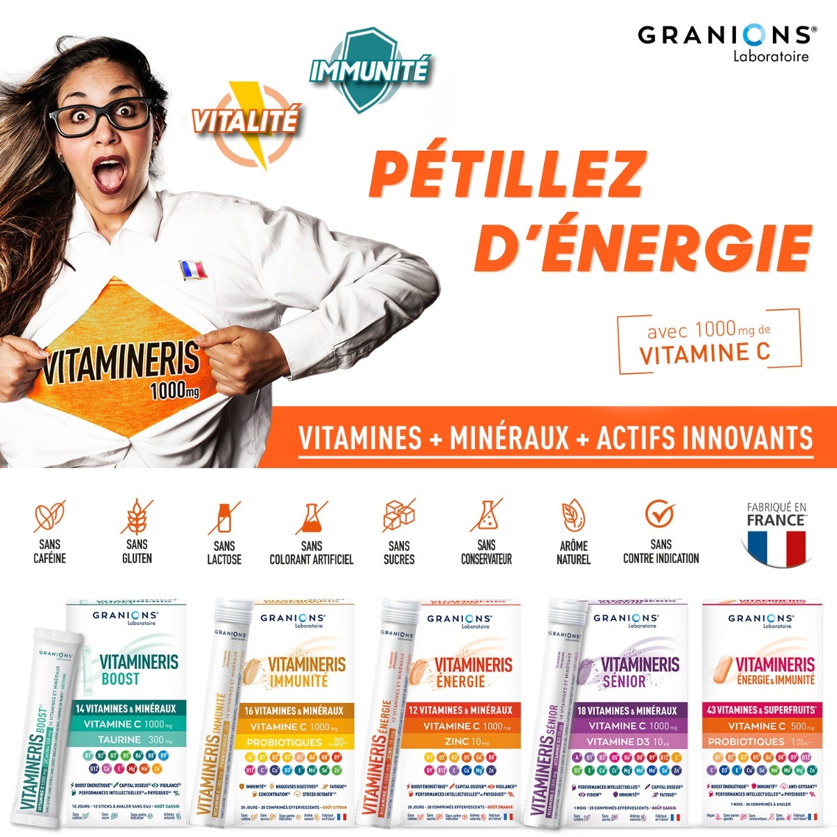 Vitamineris Immunité 1000mg - 28 comprimés 